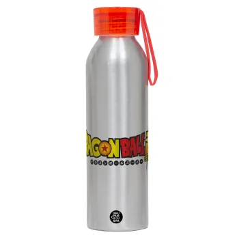 DragonBallZ, Αλουμινένιο Αθλητικό Μπουκάλι 650ml – Ασημί με Κόκκινο Καπάκι και Λουράκι Σιλικόνης
