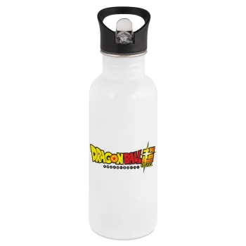 DragonBallZ, White water bottle with straw, stainless steel 600ml