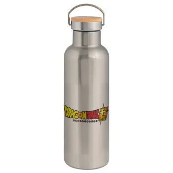 DragonBallZ, Stainless steel Silver with wooden lid (bamboo), double wall, 750ml