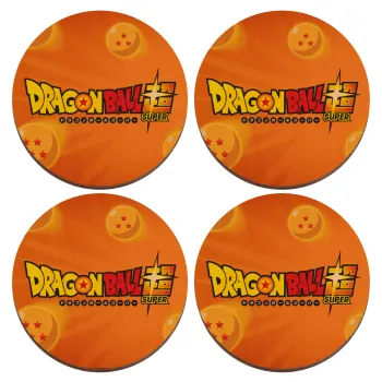 DragonBallZ, ΣΕΤ x4 Σουβέρ ξύλινα στρογγυλά plywood (9cm)