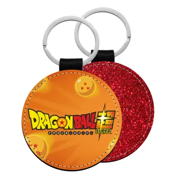 DragonBallZ, Μπρελόκ Δερματίνη, στρογγυλό ΚΟΚΚΙΝΟ (5cm)