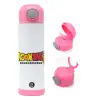 Children's hot water bottle, stainless steel, with safety straw, PINK (500ml)