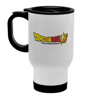 DragonBallZ, Κούπα ταξιδιού ανοξείδωτη με καπάκι, διπλού τοιχώματος (θερμό) λευκή 450ml