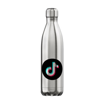 TikTok, Μεταλλικό παγούρι θερμός Inox (Stainless steel), διπλού τοιχώματος, 750ml