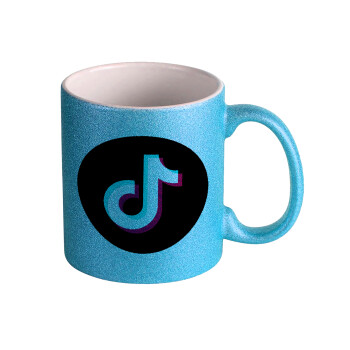TikTok, Κούπα Σιέλ Glitter που γυαλίζει, κεραμική, 330ml