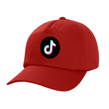 TikTok, Καπέλο Baseball, 100% Βαμβακερό, Low profile, Κόκκινο