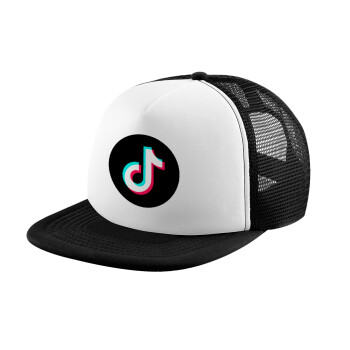 TikTok, Καπέλο Soft Trucker με Δίχτυ Black/White 