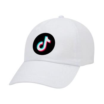 TikTok, Καπέλο Baseball Λευκό (5-φύλλο, unisex)