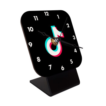 TikTok, Quartz Wooden table clock with hands (10cm)