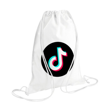 TikTok, Backpack pouch GYMBAG white (28x40cm)
