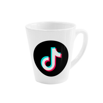 TikTok, Κούπα κωνική Latte Λευκή, κεραμική, 300ml