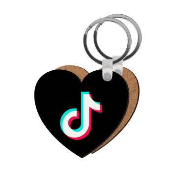 TikTok, Μπρελόκ Ξύλινο καρδιά MDF