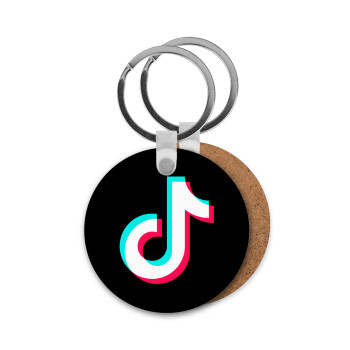 TikTok, Μπρελόκ Ξύλινο στρογγυλό MDF Φ5cm