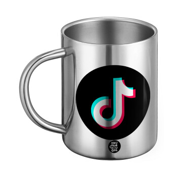 TikTok, Ανοξείδωτη Μεταλλική Κούπα 450ml - Διπλού Τοιχώματος