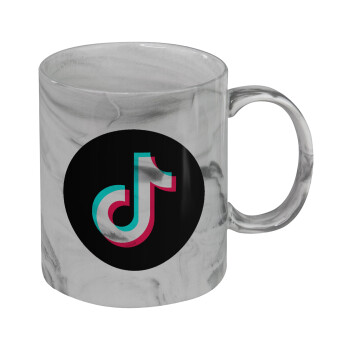 TikTok, Κούπα κεραμική, marble style (μάρμαρο), 330ml