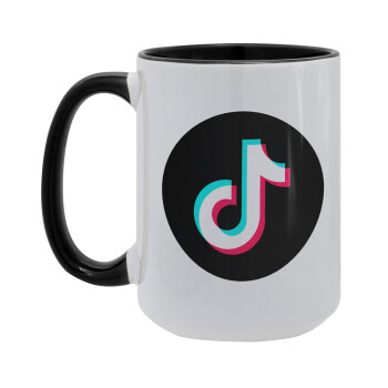 TikTok, Κούπα Mega 15oz, κεραμική Μαύρη, 450ml
