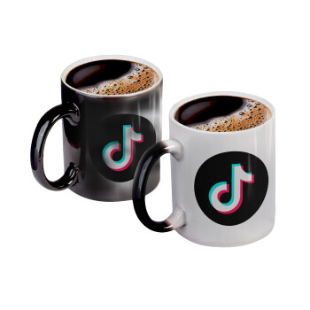 TikTok, Color changing magic Mug, ceramic, 330ml when adding hot liquid inside, the black colour desappears (1 pcs)