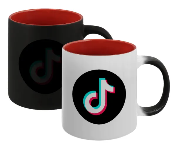 TikTok — Magic mug with red interior, ceramic, 330ml, changes colour with hot drinks