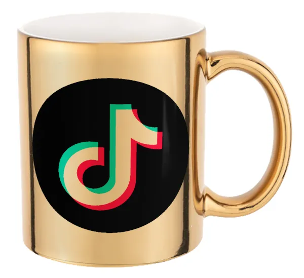 TikTok — Mug ceramic, gold mirror, 330ml