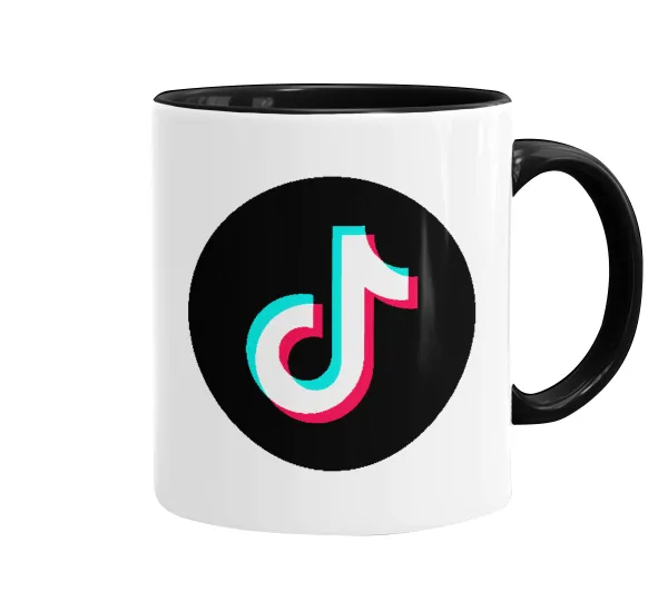 TikTok — Mug colored black, ceramic, 330ml