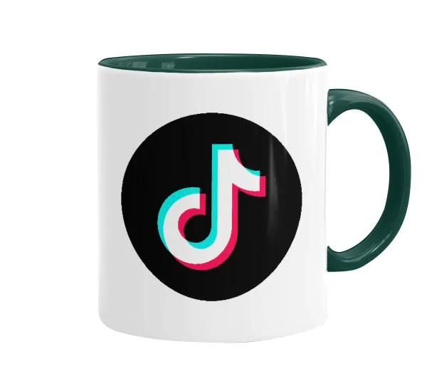 TikTok — Κούπα χρωματιστή πράσινη, κεραμική, 330ml