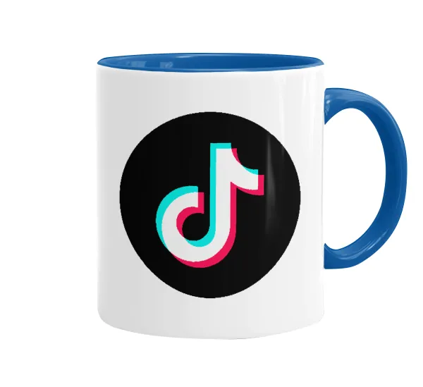 TikTok — Κούπα χρωματιστή μπλε, κεραμική, 330ml