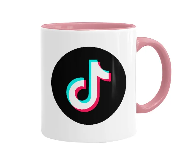 TikTok — Κούπα χρωματιστή ροζ, κεραμική, 330ml