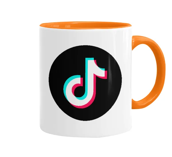 TikTok — Κούπα χρωματιστή πορτοκαλί, κεραμική, 330ml