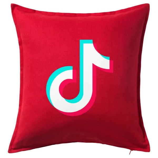 TikTok — Μαξιλάρι καναπέ Κόκκινο 100% βαμβάκι, περιέχεται το γέμισμα (50x50cm)