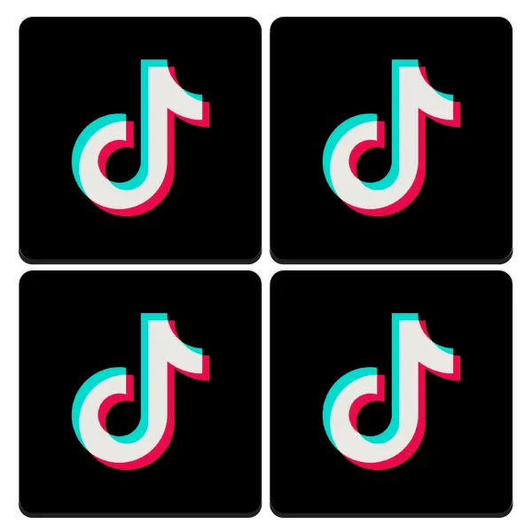 TikTok — Σουβέρ ξύλινα τετράγωνα (9cm)