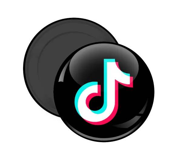 TikTok — Round fridge magnet, 5cm