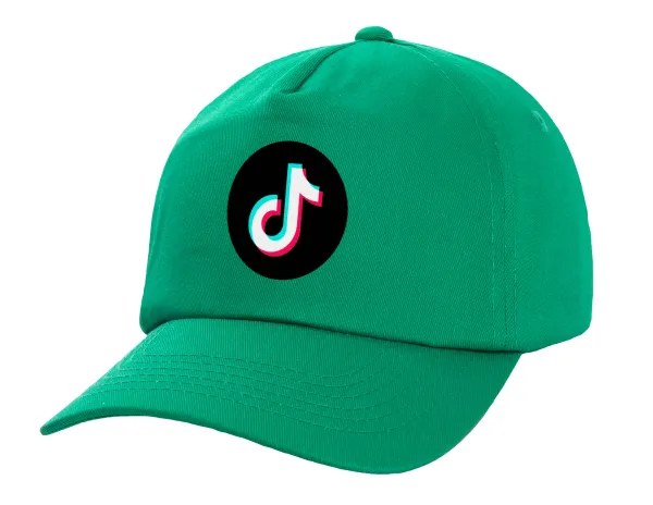 TikTok — Adult Baseball Cap, 100% Cotton, Green (COTTON, ADULT, UNISEX, ONE SIZE)