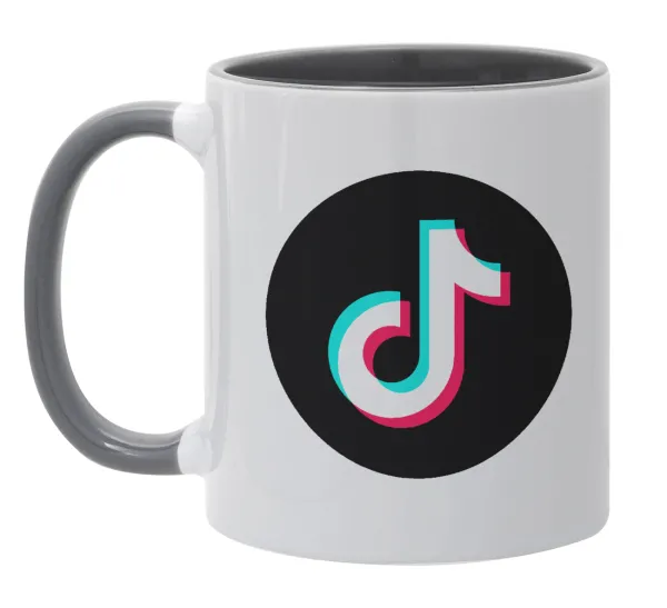 TikTok — Κούπα χρωματιστή γκρι, κεραμική, 330ml