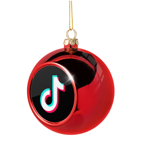 TikTok — Χριστουγεννιάτικη μπάλα δένδρου Κόκκινη 8cm