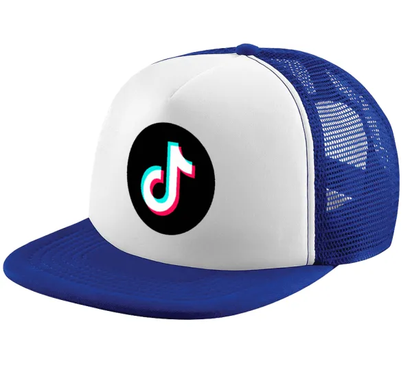 TikTok — Καπέλο παιδικό Soft Trucker με Δίχτυ ΜΠΛΕ/ΛΕΥΚΟ (POLYESTER, ΠΑΙΔΙΚΟ, ONE SIZE)