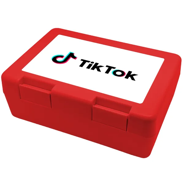 TikTok — Children's cookie container RED 185x128x65mm (BPA free plastic)