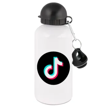 TikTok, Μεταλλικό παγούρι νερού, Λευκό, αλουμινίου 500ml
