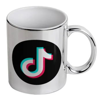 TikTok, Mug ceramic, silver mirror, 330ml