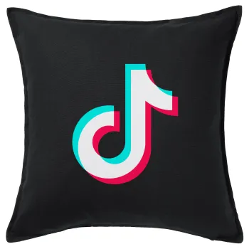 TikTok, Μαξιλάρι καναπέ Μαύρο 100% βαμβάκι, περιέχεται το γέμισμα (50x50cm)