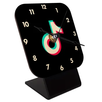 TikTok, Quartz Table clock in natural wood (10cm)