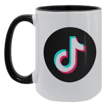 TikTok, Κούπα Mega 15oz, κεραμική Μαύρη, 450ml