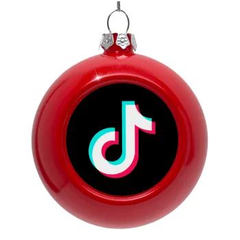 TikTok, Red Christmas tree ornament bauble 8cm