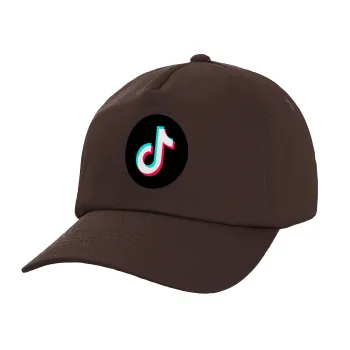 TikTok, Καπέλο Ενηλίκων Baseball, 100% Βαμβακερό, Chocolate, Καφέ (ΒΑΜΒΑΚΕΡΟ, ΕΝΗΛΙΚΩΝ, UNISEX, ONE SIZE)