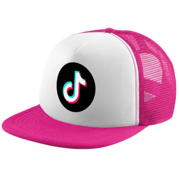 TikTok, Καπέλο Ενηλίκων Soft Trucker με Δίχτυ Pink/White (POLYESTER, ΕΝΗΛΙΚΩΝ, UNISEX, ONE SIZE)