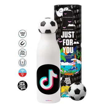 TikTok, Μπάλα ποδοσφαίρου μεταλλικό παγούρι θερμός, διπλού τοιχώματος, 550ml