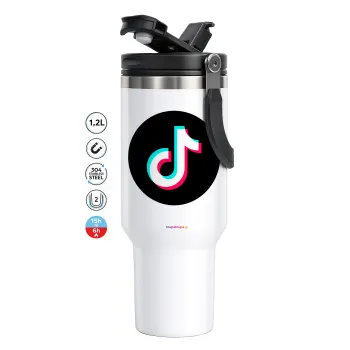TikTok, Mega Stainless steel Tumbler with lid, double wall 1,2L