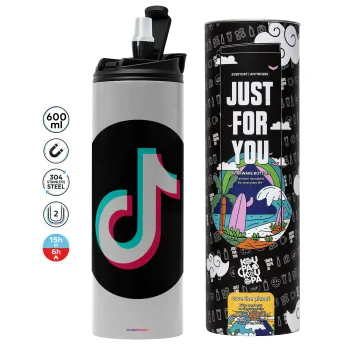 TikTok, Tumbler stainless steel GREY 600ml