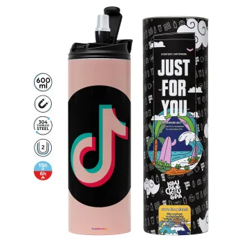 TikTok, Tumbler stainless steel PINK 600ml
