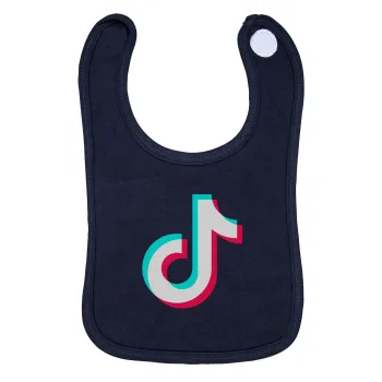 TikTok, Σαλιάρα με Σκρατς 100% Organic Cotton Μπλε (0-18 months)