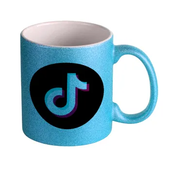 TikTok, Κούπα Σιέλ Glitter που γυαλίζει, κεραμική, 330ml